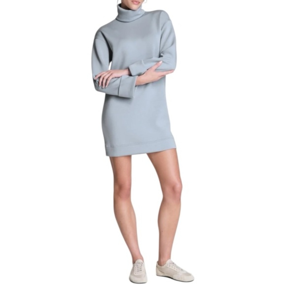 NWT SPANX AirEssentials Turtleneck Long sleeves Light Gray Dress Size XS